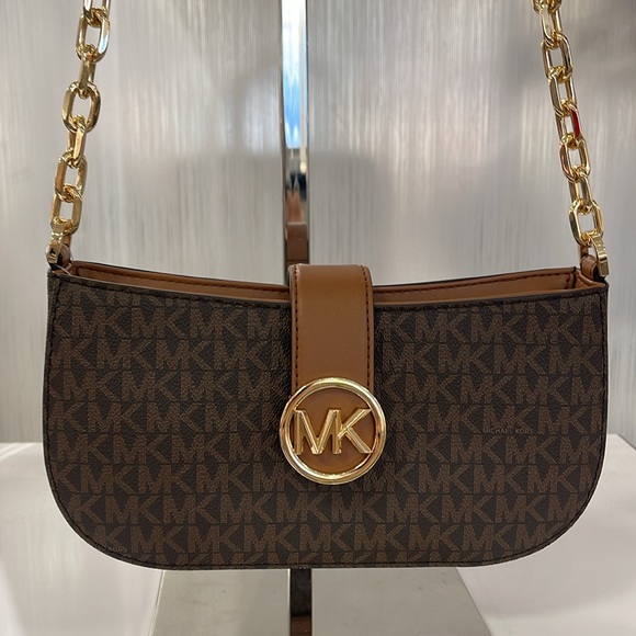 Michael Kors Carmen Small Logo Shoulder Pouchette Bag in Brown
NWT - Picture 2 of 16